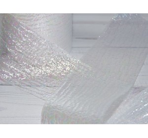 Лента перламутровая 5,5 см, цв. белый - 1 м.