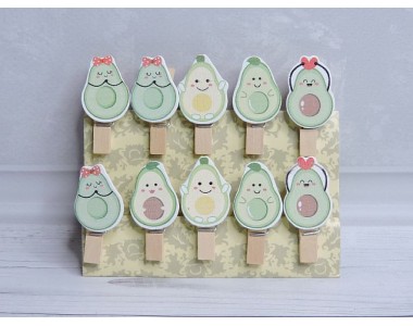 Прищепка декоративная 3,5 см "Авокадо" - 1 шт. (без выбора рис.)