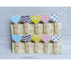 Прищепка декоративная 3,5 см "Ердечки" - 1 шт. (без выбора рис.)