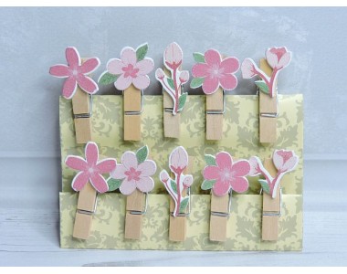 Прищепка декоративная 3,5 см Цветочки" - 1 шт. (без выбора рис.)