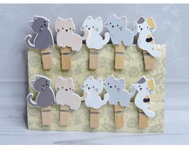 Прищепка декоративная 3,5 см "Котята" - 1 шт. (без выбора рис.)