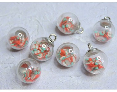 Подвеска шарик наполнителем "Яблоко" - 1 шт.