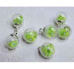 Подвеска шарик с наполнителем "Киви" - 1 шт.