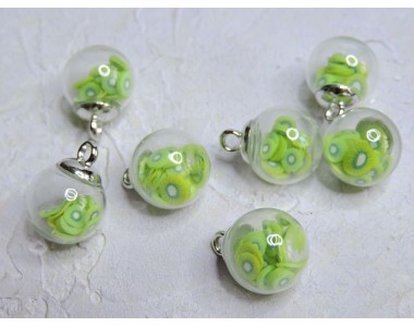 Подвеска шарик с наполнителем "Киви" - 1 шт.