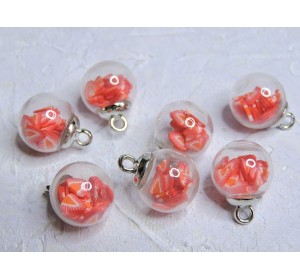 Подвеска шарик с наполнителем "Клубника" - 1 шт.