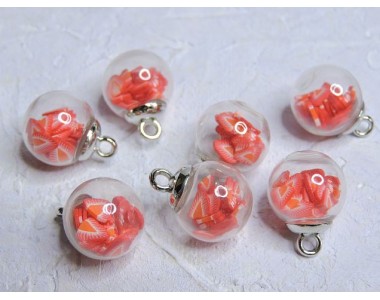 Подвеска шарик с наполнителем "Клубника" - 1 шт.