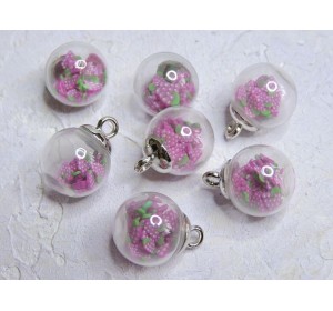 Подвеска шарик с наполнителем "Виноград" - 1 шт.