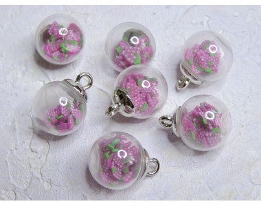 Подвеска шарик с наполнителем "Виноград" - 1 шт.