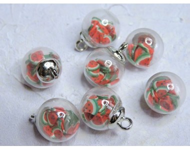 Подвеска шарик с наполнителем "Арбуз" - 1 шт.