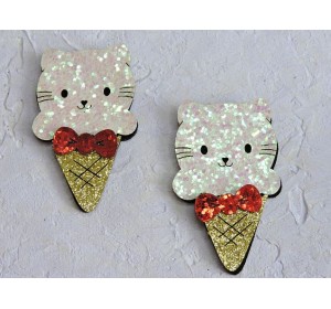 Патч сборный "Китти в рожке" 3*5 см - 1 шт.