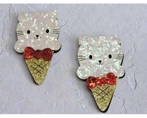 Патч сборный "Китти в рожке" 3*5 см - 1 шт.