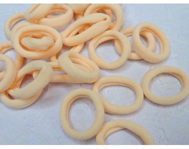 Резинка бесшовная для волос 3 см, цв. персиковый - 1 шт.