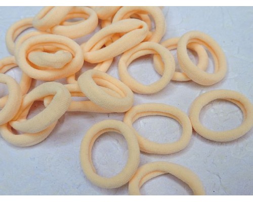 Резинка бесшовная для волос 3 см, цв. персиковый - 1 шт.