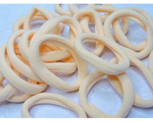 Резинка бесшовная для волос 4 см, цв. персиковый - 1 шт.