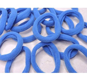 Резинка бесшовная для волос 4 см, цв. синий - 1 шт.