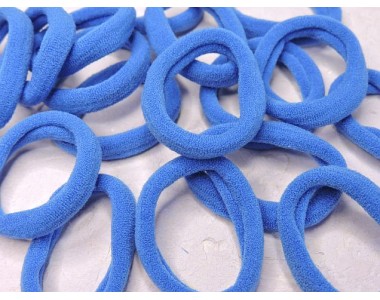 Резинка бесшовная для волос 4 см, цв. синий - 1 шт.