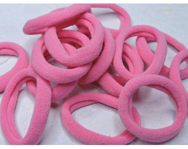 Резинка бесшовная для волос 4 см, цв. розовый - 1 шт.