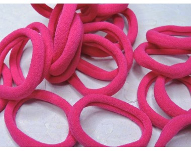 Резинка бесшовная для волос 4 см, цв. фуксия - 1 шт.