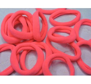 Резинка бесшовная для волос 4 см, цв. ярко-розовый - 1 шт.