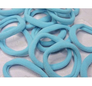 Резинка бесшовная для волос 4 см, цв. голубой - 1 шт.