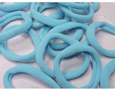 Резинка бесшовная для волос 4 см, цв. голубой - 1 шт.