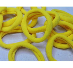 Резинка бесшовная для волос 4 см, цв. желтый - 1 шт.