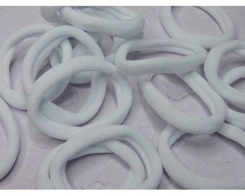 Резинка бесшовная для волос 4 см, цв. белый - 1 шт.