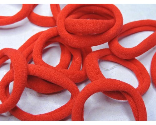 Резинка бесшовная для волос 4 см, цв. красный - 1 шт.