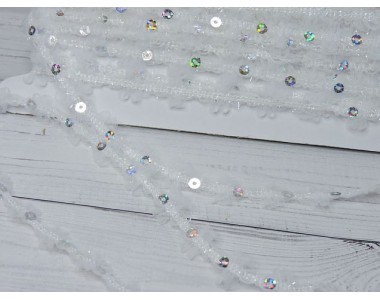 Тесьма декоративная 15 мм, цв. белый - 1 м