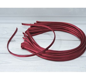 Ободок металл+атлас 0.5 см, цв. бордовый - 1 шт.