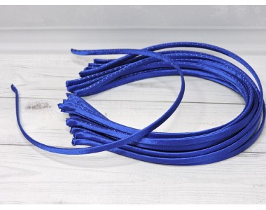 Ободок металл+атлас 0.5 см, цв. синий - 1 шт.