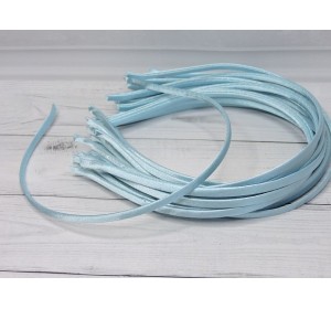 Ободок металл+атлас 0.5 см, цв. голубой - 1 шт.