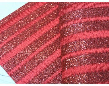 Кожзам "Соты, полоски", цв. красный - 1 лист.