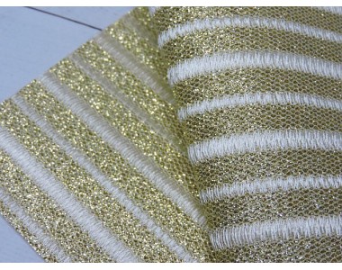 Кожзам "Соты, полоски", цв. золото - 1 лист.