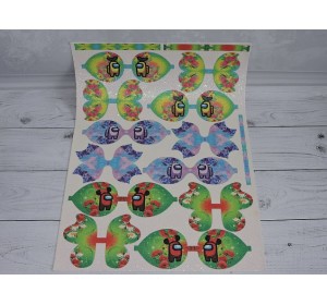 Кожзам-шаблон для бантиков с блестками "Амонг Ас" 20*30 см - 1 лист