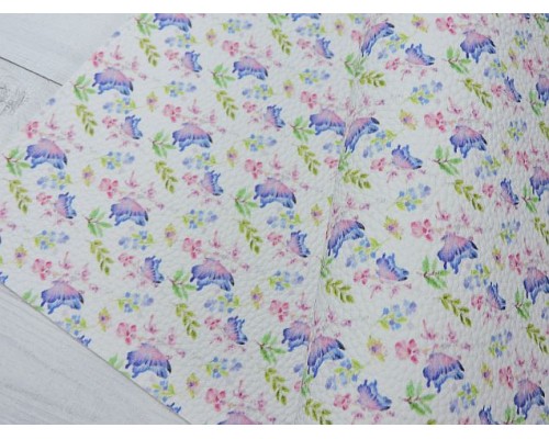 Кожзам зернистый с рисунком "Бабочки" - 1 лист