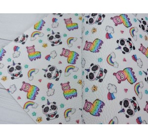 Кожзам зернистый с рисунком "Пандачка" - 1 лист