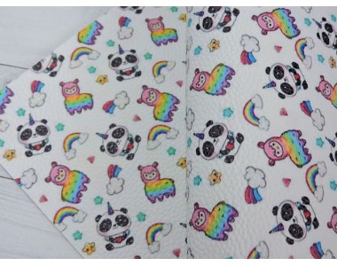 Кожзам зернистый с рисунком "Пандачка" - 1 лист