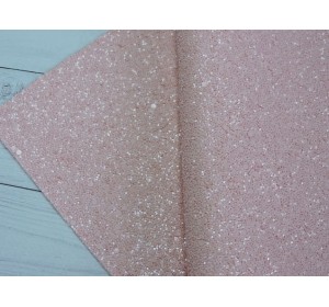 Кожзам "Блестки", цв. нежно-розовый - 1 лист