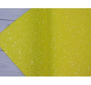 Кожзам "Блестки", цв. ярко-желтый - 1 лист