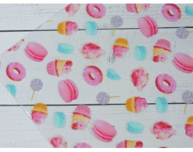 Пленка ПВХ с рисунком "Сладости" - 1 лист