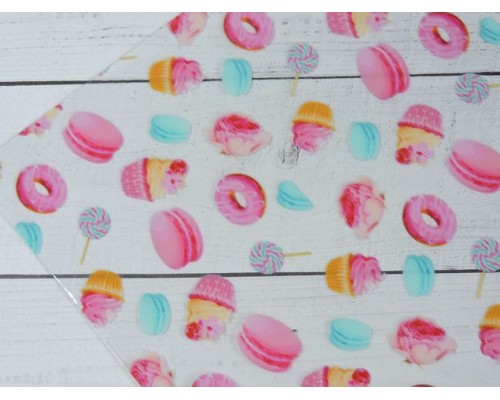 Пленка ПВХ с рисунком "Сладости" - 1 лист