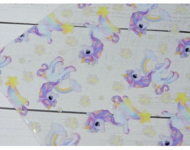 Пленка ПВХ с рисунком "Единорог" - 1 лист