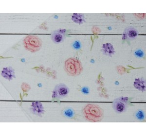 Пленка ПВХ с рисунком "Цветочки" - 1 лист