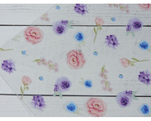 Пленка ПВХ с рисунком "Цветочки" - 1 лист