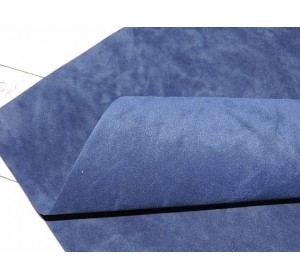 Замша искусственная двусторонняя, цв. темно-синий №13 - 1 лист