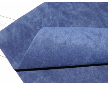 Замша искусственная двусторонняя, цв. темно-синий №13 - 1 лист