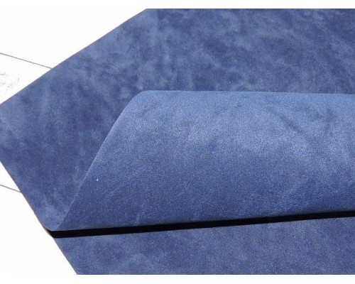 Замша искусственная двусторонняя, цв. темно-синий №13 - 1 лист