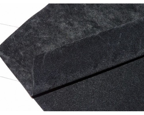 Замша искусственная двусторонняя, цв. черный - 1 лист
