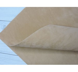 Замша искусственная двусторонняя, цв. темно-бежевый